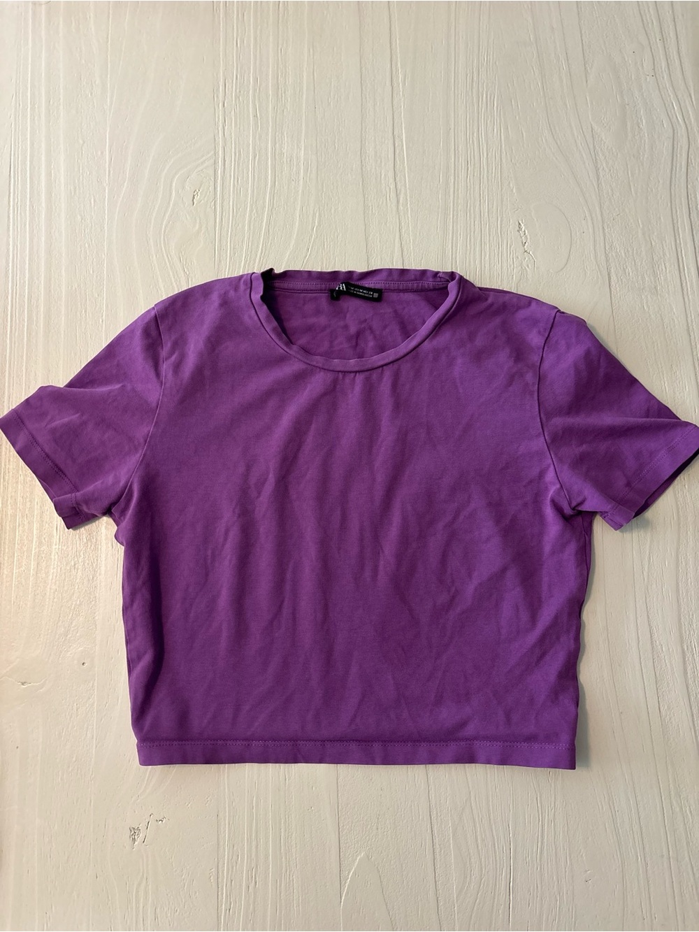Zara Purple Women's Cropped Tee